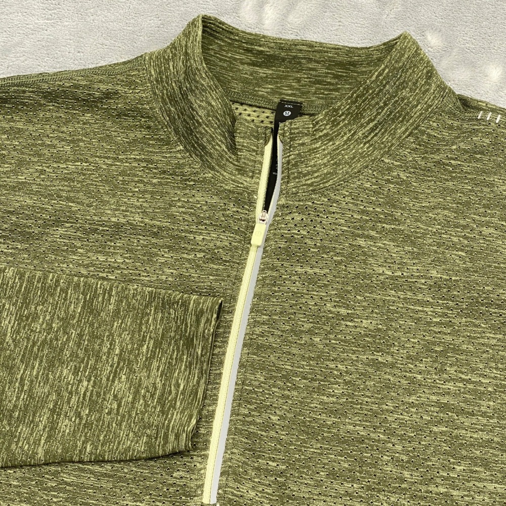 Lululemon Mens 2XL Metal Vent Tech Midweight 1/2 Zip Green LM3DGCS NEW Athletic